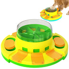 Pet toy with green and yellow colors on a white background